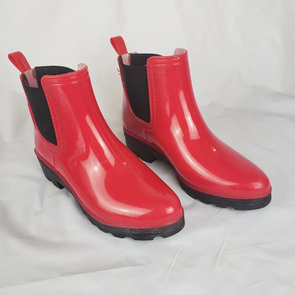 SEVEN7 Red Halifax Chelsea Rain Boots - Size 7 - Picture 5 of 10